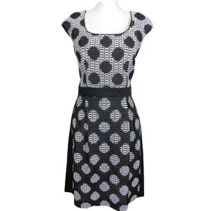 NWT! $400 Kay Unger Black and White Polka Dot Dress Size 2